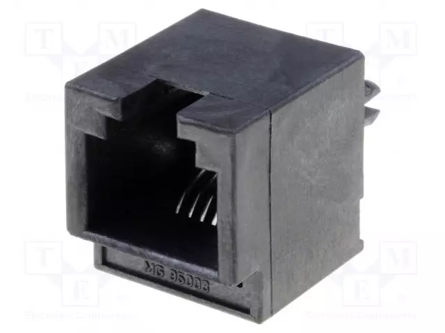 LIITIN: RJ12 - PISTORASIA - PIN: 6 - CAT: 3 - KULLATTU - 6P6C - PCB - THT - RJ liittimet - MX-95503-2661 - 1
