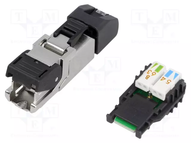 LIITIN: RJ45 - PISTOKE - PIN: 8 - CAT: 6A - SUOJATTU - 8P8C - 5÷9MM - JOHTOON - RJ liittimet - 21700601 - 1