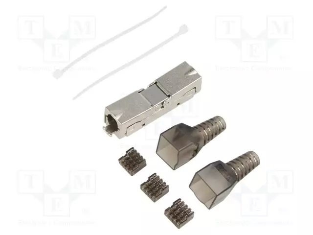 LIITIN: RJ45 - PISTOKE - PIN: 8 - CAT: 6A - SUOJATTU - 8P8C - JOHTOON - RJ liittimet - 54541 - 1