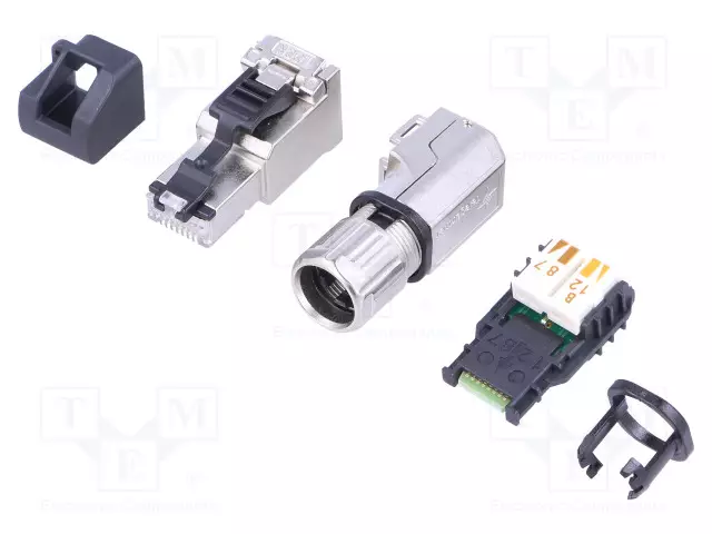 LIITIN: RJ45 - PISTOKE - PIN: 8 - CAT: 6A - SUOJATTU,SUOJAKANNELLA - IP20 - RJ liittimet - J00026A4001 - 1