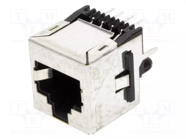 LIITIN: RJ45 - PISTORASIA - PIN: 8 - CAT: 3 - 8P8C - THT - SUORA - 16,64MM - RJ liittimet - 5557484-1 - 1