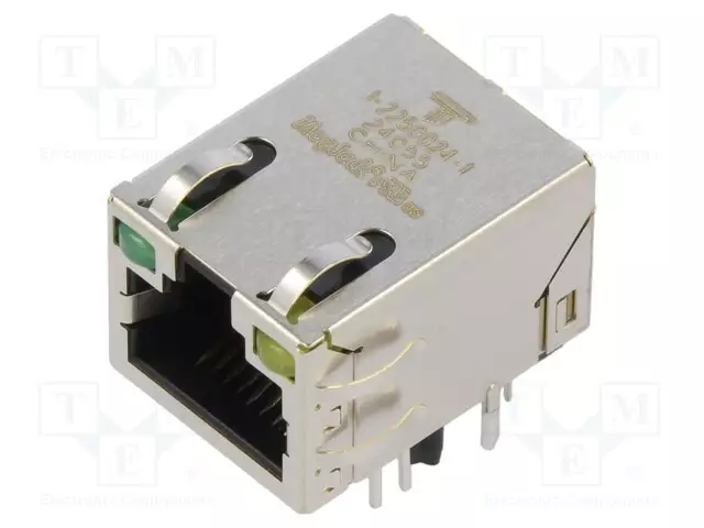 LIITIN: RJ45 - PISTORASIA - PIN: 8 - CAT: 5 - SUOJATTU - 8P8C - THT - RJ liittimet - 1-2250024-1 - 1