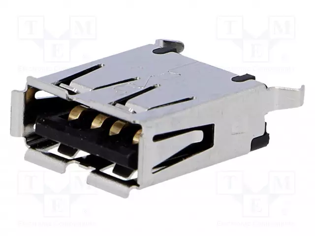 LIITIN: USB A - PISTORASIA - PCB - THT - PIN: 4 - SUORA - USB liittimet - 1734366-1 - 1