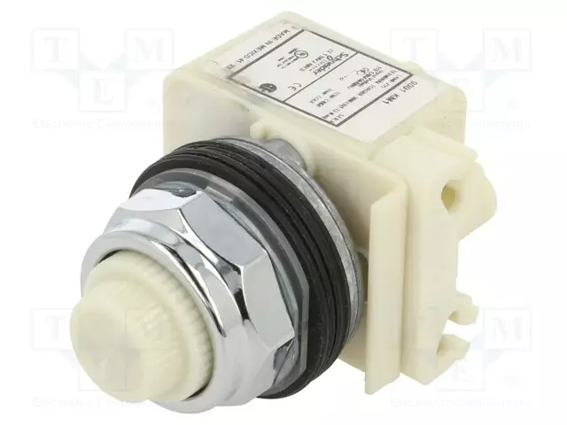 MERKKIVALO - 30MM - 9001K - Ø30,5MM - 110÷120VAC - VALKOINEN - -25÷70°C - Taulukytkimien lisävarusteet - 9001KP1W31 - 1