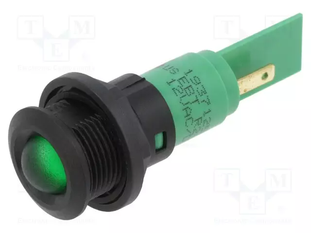 MERKKIVALO: LED - KUPERA - VIHREÄ - 12VDC - 12VAC - Ø16MM - IP67 - MUOVI - Merkkivalot ja pienoislamput - 19371251 - 1