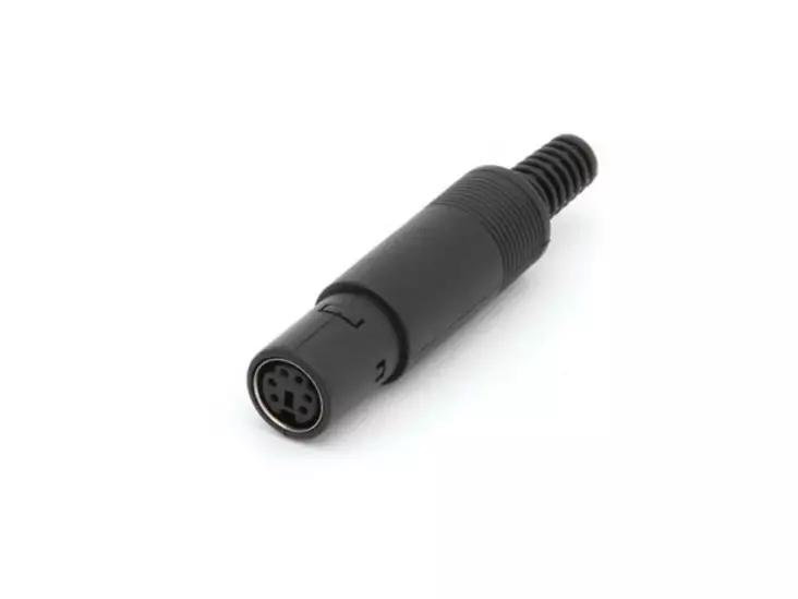 MINI DIN JATKOLIITIN 6-NAP MUSTA - Plugit ja jakit - CA091 - 1