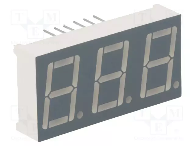 NÄYTTÖ: LED - 7-SEGMENTTINÄYTTÖ - 14,2MM - 0,56" - MERK.LKM: 3 - ANODI - 7-segmenttinäytöt - FYT-5631BUHR-21 - 1