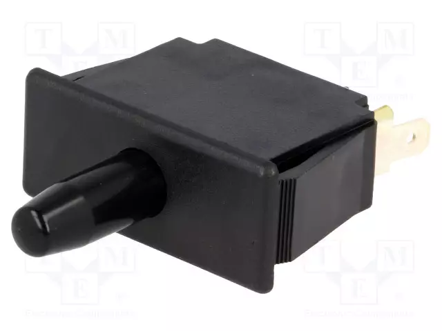 OVIKYTKIN - AS: 2 - DPDT - 10A/250VAC - MUSTA - LÄHDÖT: LIITTIMET - Ovikytkimet - 2DM1 - 1