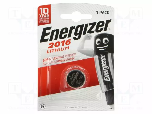 PARISTO: LITIUM - CR2016,NAPPIPARISTO - 3V - 90MAH - Ø20X1,6MM - 1KPL - Alkaliparistot - BAT-CR2016EG-B1 - 1