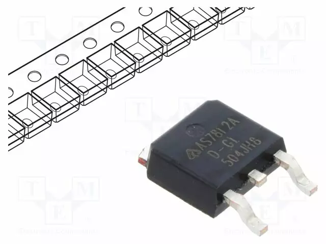 REGULAATTORI KIINTEÄ JÄNNITE - 12V - 1A - DPAK - Regulaattorit kiinteällä jännitteellä - AS7812ADTR-G1 - 1