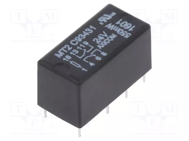 RELE - DPDT - UKELAN: 24VDC - IKOSKETINTEN MAX: 2A - Pienoisreleet - C93431 - 1