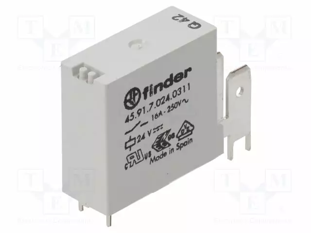RELE - SPST-NO - UKELAN: 24VDC - 16A/250VAC - 45.91 - Pienoisreleet - 45.91.7.024.0311 - 1