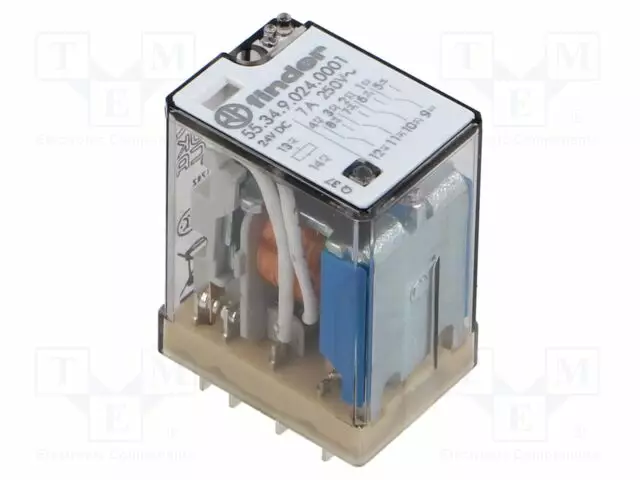 RELE - 4PDT - 24VDC - LIITINASENNUS - 600OHM - Teollisuusreleet - 55.34.9.024.0001 - 1