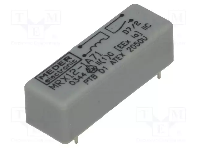 RELE: TYHJIÖRELE - SPST-NO - UKELAN: 12VDC - 1A - MAX.200VDC - 10W - PCB - Reedreleet - MRX12-1A71 - 1