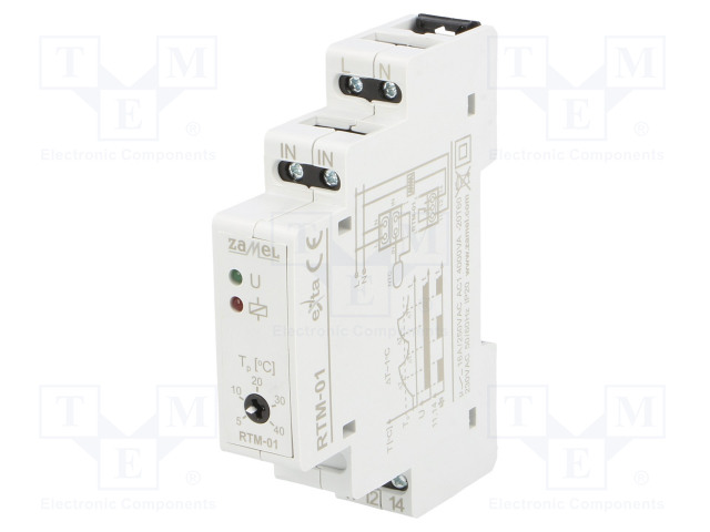 NTC - LÄMPÖTILA - 5÷40°C - OUT: RELE,SPDT - DIN-KISKOLLE - RTM - IP20 - Säädinmoduulit - RTM-01 - 1