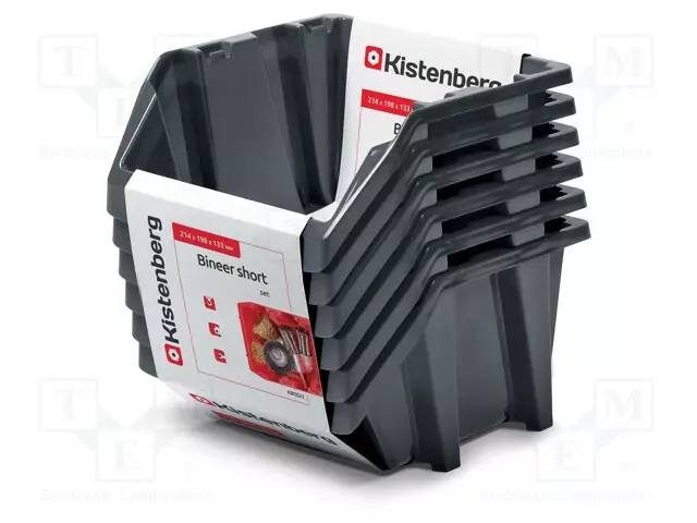 SÄILIÖ: KYVETTI - MUSTA - LYHYT - 214X198X133MM - 6KPL - KBISS22 - BINEER - Säiliöt ja rasiat - KBISS22-S411 - 1