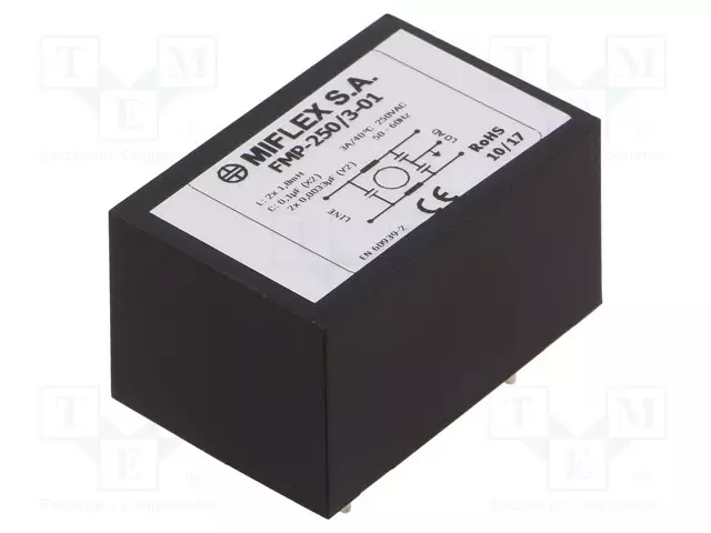 SUODATIN: HÄIRIÖSUOJA-250VAC - CX: 100NF - CY: 3,3NF - 1,8MH - Häiriönpoistosuotimet - FMP-2503-01 - 1