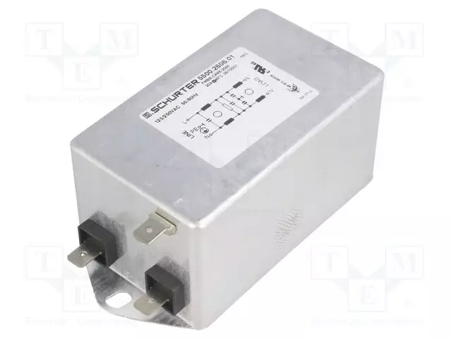 SUODATIN: HÄIRIÖSUOJA-YKSIVAIHEINEN - 250VAC - CX: 1UF - CY: 4,7NF - Häiriönpoistosuotimet - 5500.2606.01 - 1