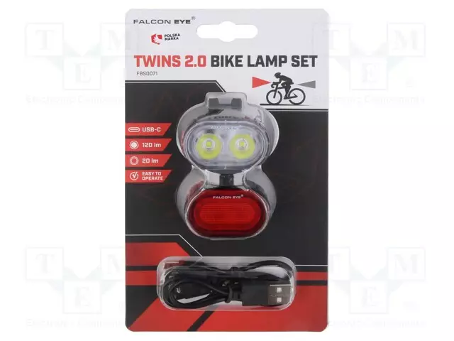 TASKULAMPPU: LED - 20LM,120LM - TWINS 2.0 - POLKUPYÖRÄ - Taskulamput ja otsalamput - FBS0071 - 1