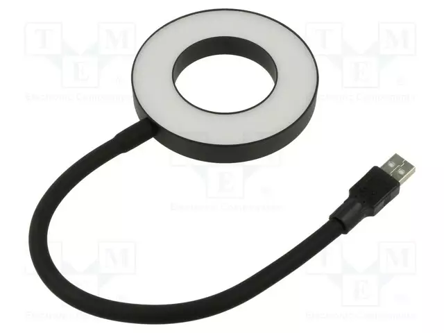 USB LAMPPU - MUSTA - USB A-PISTOKE - 0,3M - Tietokonetarvikkeet - muut - NL-LEDRING-01 - 1