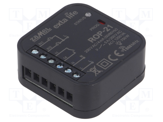 RASIA-ASENNUS - 230VAC - NO - IP20 - EXTA LIFE - -10÷55°C - 868,32MHZ CH: 1 - Rakennusautomatiikka - ROP-21 - 1