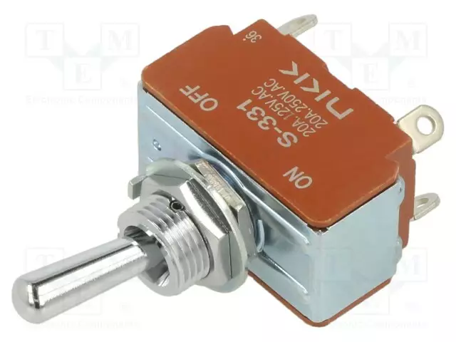 VIPUKYTKIN - ASENNOT: 2 - DPST - ON-OFF - 20A/250VAC - 20A/30VDC - S - -10÷70°C - Vipukytkimet - S331 - 1