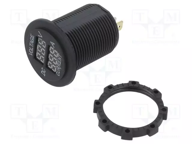 VOLTTIMITTARI - VIRTALÄHT.JÄNN: 5÷30VDC - I DC: 1÷15A - MUSTA - Autopistokelaturit ja virtalähteet - CAR-VA-01 - 1