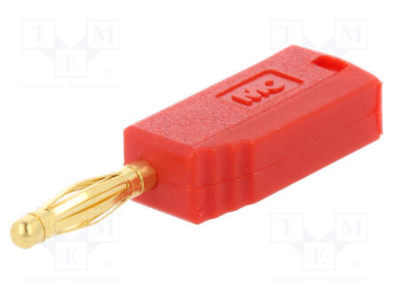 LABORATORY CONNECTOR: 2MM BANANA - PLUG - 10A - 30VAC - 60VDC - PUNAINEN - Banaaniliittimet 2mm - SLS205-22 - 1