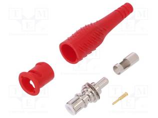 LABORATORY CONNECTOR: BNC - PUNAINEN - 3A - 58MM - SOLDEPUNAINEN,CRIMPED - 50OHM - Laboratorioliittimet - muut - POM-73104-2 - 1