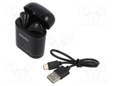LANGATTOMAT KUULOKKEET MIKROFONILLA - MUSTA - USB B MICRO - Tietokoneen oheislaitteet - SAVSLTWS-02 - 1