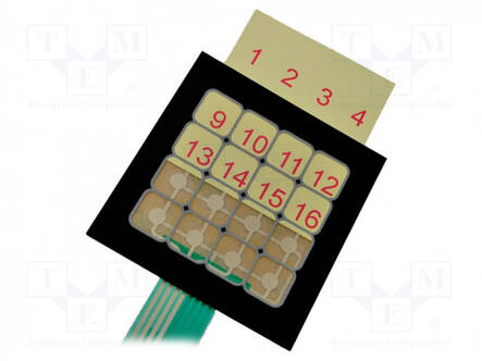 NÄPPÄIMISTÖ: MEMBRAANI-PAINIKK.LKM: 16 - W: 80MM - RASTERI: 2,54MM - Kalvonäppäimistöt - QW-02 - 1