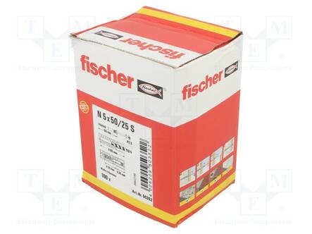 PLASTIC ANCHOR - WITH SCREW - 5X50 - ZINC-PLATED STEEL - N - 100PCS. - Ruuvit - muut - FISCHER-50352 - 2