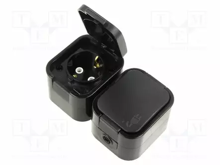 AC LIITIN-PISTORASIA - 2P+PE - 250VAC - 16A - HARMAA - PIN: 3 - AC liittimet ja rungot - ABEX-9001622 - 1