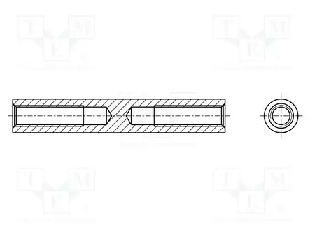 KOROTUSRUUVI - 10MM - SISÄKIERRE: M3 - LIERIÖMÄINEN - Metalliset korotusruuvit ja -holkit - R30-5001002 - 1