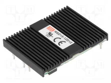 DC/DC MUUNNIN - 14,88W - TULOJÄNNITE 9,4÷36VDC - LÄHTÖJÄNNITE 12VDC - ULÄH2: -12VDC - DC/DC muuntimet - NSD15-12D12 - 1