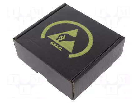 SÄILIÖ: LAATIKKO - SIENILLÄ - ESD - MUSTA - PAHVI - 100X100X38MM - ESD rasiat, laatikot - ATS-026-0062 - 1