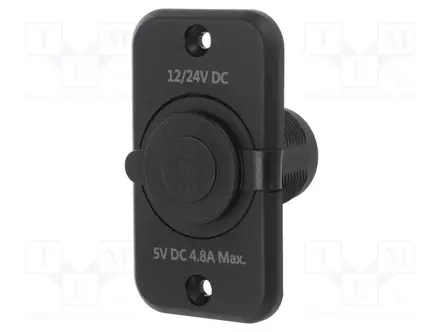 USB VIRTALÄHDE - USB A RASIA X2 - VIRTALÄHT.JÄNN: 12÷24VDC - MUSTA - Autopistokelaturit ja virtalähteet - A13-226194B2 - 1