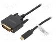 ADAPTERI - DVI-D (24+1) PISTOKE,USB C PISTOKE - 3M - MUSTA - USB kaapelit ja adapterit - UA0332 - 1