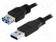 KAAPELI - USB 3.0 - USB A RASIA,USB A PISTOKE - NIKKELÖITY - 2M - USB kaapelit ja adapterit - CU0042 - 1