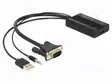 ADAPTERI - FULL HD 1080P - 0,25M - MUSTA - MUSTA - HDMI, DVI, DisplayPort johdot - DELOCK-64172 - 1