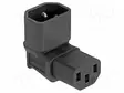 IEC C13 NAARAS-IEC C14 UROS-KULMA- 10A - 250V - Tietokone- ja  laitejohdot - DELOCK-80472 - 1