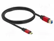 KAAPELI - USB B PISTOKE,USB C PISTOKE - KULLATTU - 1M - MUSTA - 5GBPS - USB kaapelit ja adapterit - DELOCK-80612 - 1