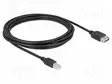 CABLE - USB 2.0 - USB A DOUBLE SIDED SOCKET,USB B PLUG - 3M - MUSTA - USB kaapelit ja adapterit - DELOCK-81532 - 1