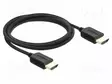 KAAPELI - HDMI-PISTOKE,MOLEMMIN PUOLIN - TEKSTIILI - PIT: 2M - MUSTA - HDMI, DVI, DisplayPort johdot - DELOCK-81682 - 1