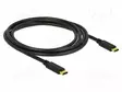 KAAPELI - USB 2.0 - USB C PISTOKE,MOLEMMIN PUOLIN - 2M - MUSTA - 3A - USB kaapelit ja adapterit - DELOCK-83332 - 1