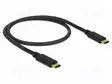 KAAPELI - USB 2.0 - USB C PISTOKE,MOLEMMIN PUOLIN - 0,5M - MUSTA - USB kaapelit ja adapterit - DELOCK-83672 - 1