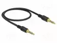 KAAPELI - JACK 3,5MM 4PIN PISTOKE,MOLEMMIN PUOLIN - 0,5M - MUSTA - Muut audio-videokaapelit - DELOCK-85592 - 1