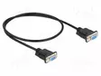 KAAPELI - D-SUB 9PIN RASIA,MOLEMMIN PUOLIN - PVC - PIT: 2M - MUSTA - HDMI, DVI, DisplayPort johdot - DELOCK-87472 - 1
