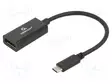 ADAPTERI - DISPLAYPORT 1.2,USB 3.1 - 0,15M - MUSTA - 4K,UHD 2160P - USB kaapelit ja adapterit - A-CM-DPF-02 - 1
