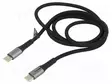 KAAPELI - USB 2.0 - USB C PISTOKE,MOLEMMIN PUOLIN - 1M - MUSTA - 100W - USB kaapelit ja adapterit - CU0422 - 1